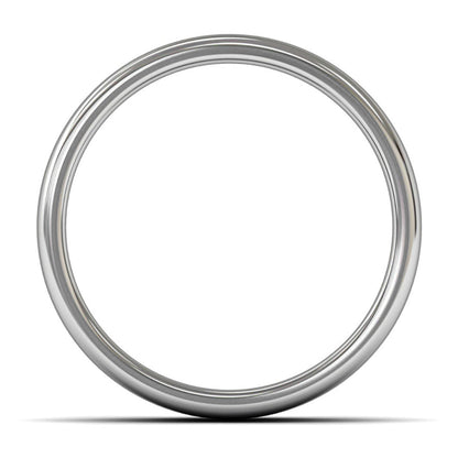 18ct White Fairtrade Gold 7mm Medium Weight Cushion Court Wedding Ring