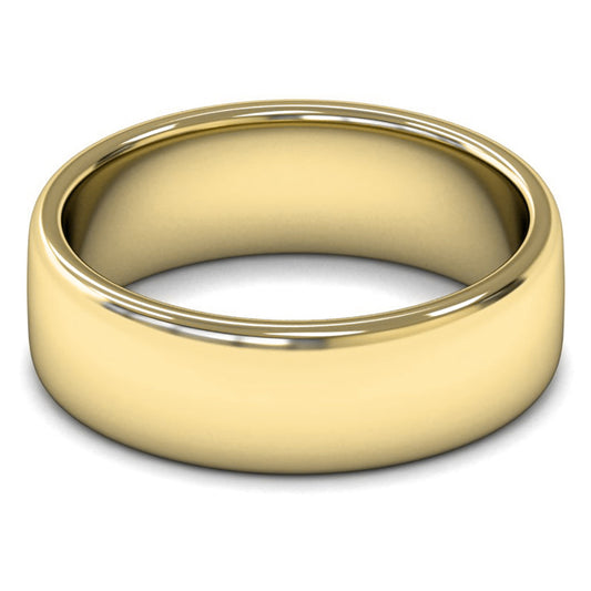18ct Yellow Gold 7mm Medium Weight Cushion Court Wedding Ring