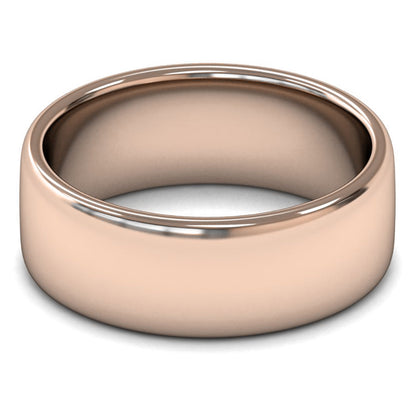 18ct Rose Gold 8mm Medium Weight Cushion Court Wedding Ring