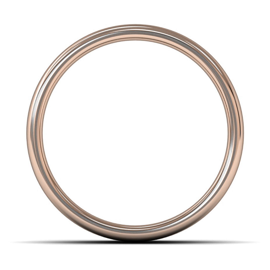 18ct Rose Gold 8mm Medium Weight Cushion Court Wedding Ring