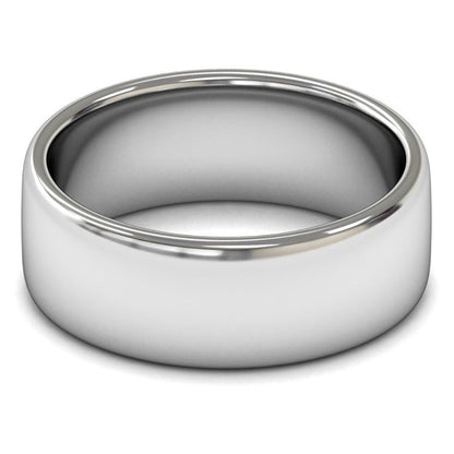 9ct White Gold 8mm Medium Weight Cushion Court Wedding Ring