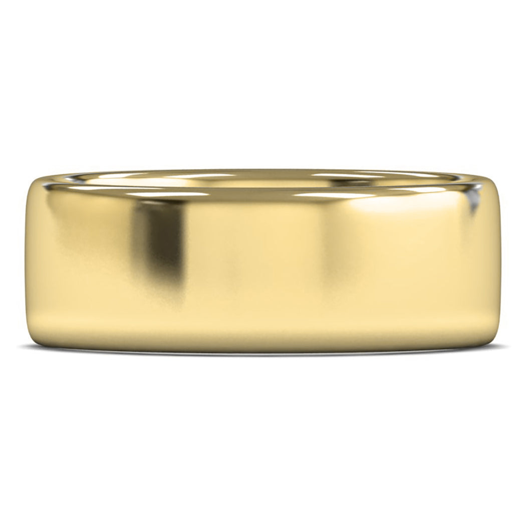 9ct Yellow Gold 8mm Medium Weight Cushion Court Wedding Ring