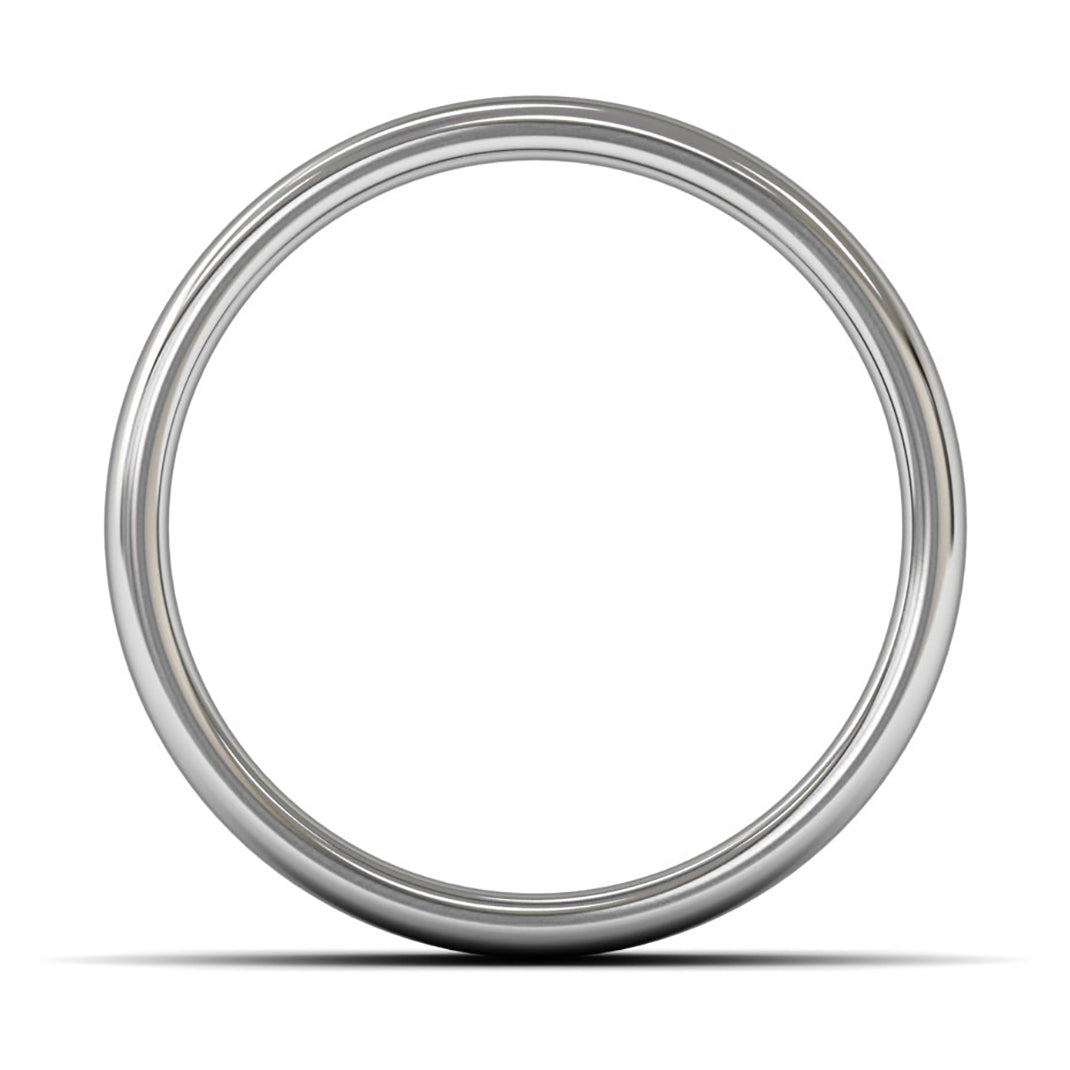 Palladium 950 8mm Medium Weight Cushion Court Wedding Ring