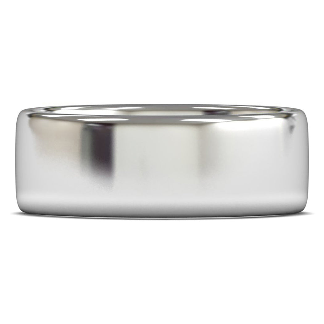 Platinum 950 8mm Medium Weight Cushion Court Wedding Ring